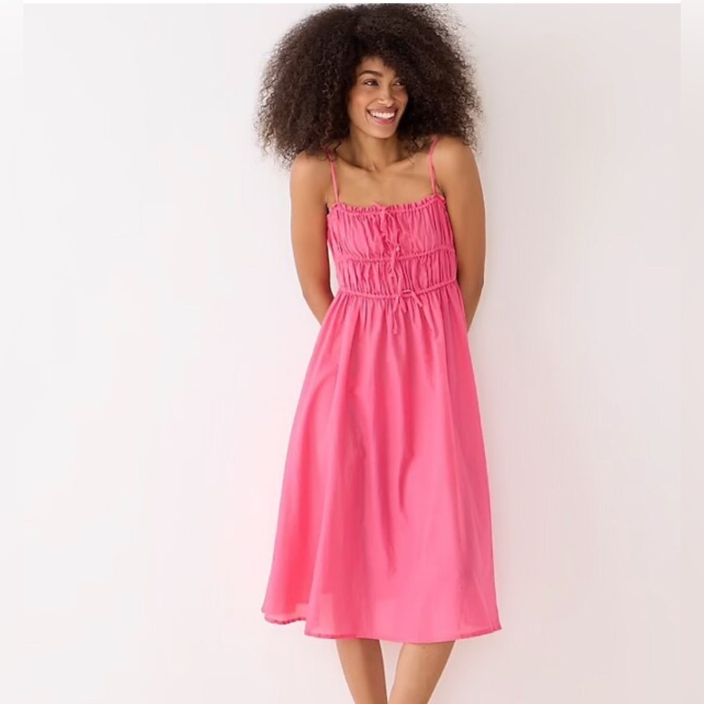 J. Crew Tie-front voile cover-up midi dress Sz M